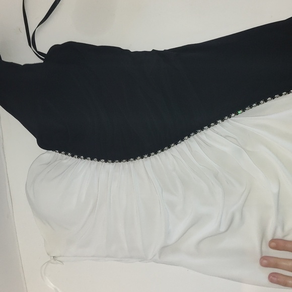 Cache Black And White Off One Shoulder  Size 6 Vintage Full Length - Picture 15 of 15